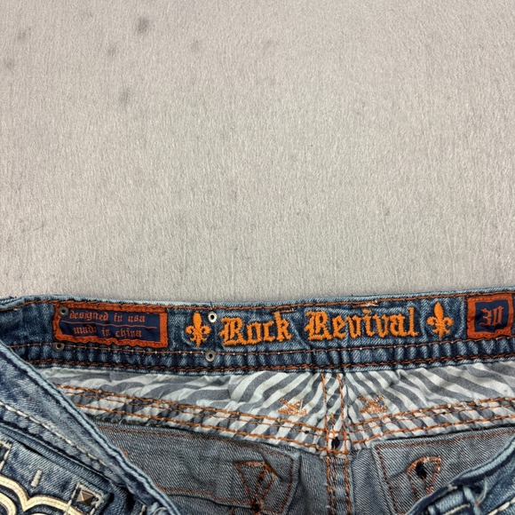 Rock Revival Jeans Womens 30 Blue Bootcut Embroidered Embellished Distressed - Picture 5 of 15